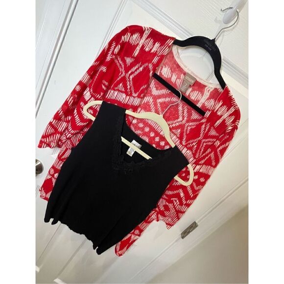 Chicos women’s bundle lot cardigan and blouse size 2 medium - Picture 1 of 12